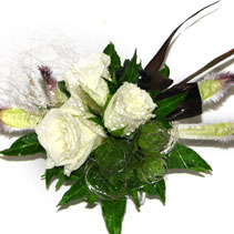 black and white corsage