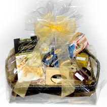 basket of cheese and crackers etc