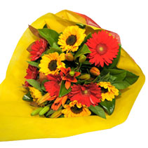 bright, colourful valentine's bouquet
