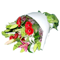 mixed flowers in white paper